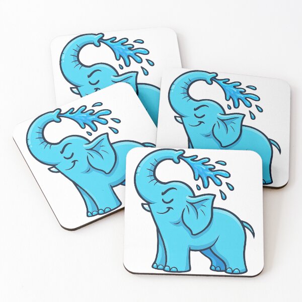 Item preview, Cute Blue Elephant Splash - Adorable Animal Cartoon designed and sold by ArtfulWeave.