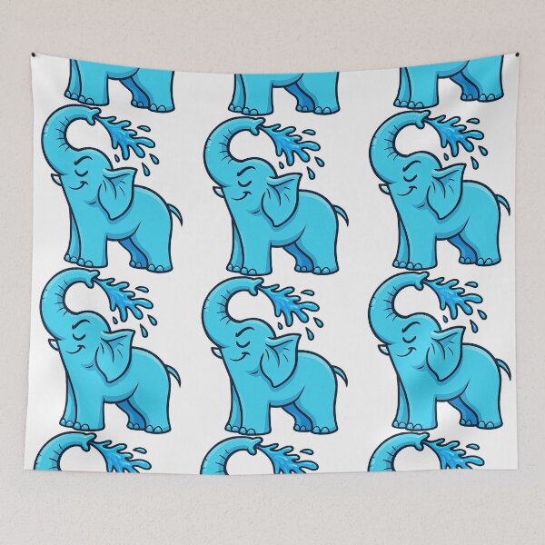 Item preview, Cute Blue Elephant Splash - Adorable Animal Cartoon designed and sold by ArtfulWeave.