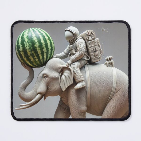 Item preview, Astronaut on elephant with colored watermelon by Daryush Shokof designed and sold by shokofart.