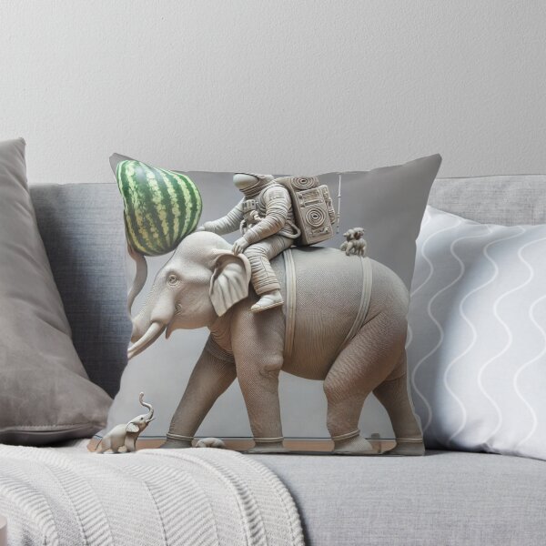 Item preview, Astronaut on elephant with colored watermelon by Daryush Shokof designed and sold by shokofart.
