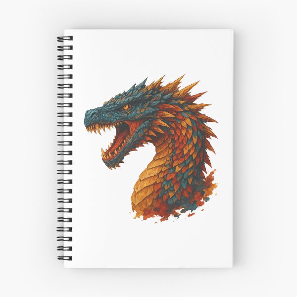Item preview, Fiery Dragon Head - Ferocious Fantasy Reptile Illustration designed and sold by ArtfulWeave.