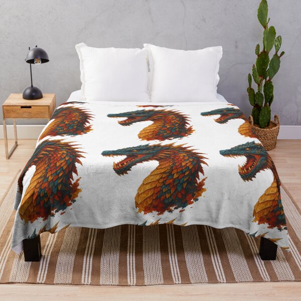 Item preview, Fiery Dragon Head - Ferocious Fantasy Reptile Illustration designed and sold by ArtfulWeave.