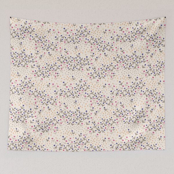 Item preview, Tiny Sketched Flowers Pattern – Playful Marker Floral Design for Apparel & Decor designed and sold by Millefolia Design .