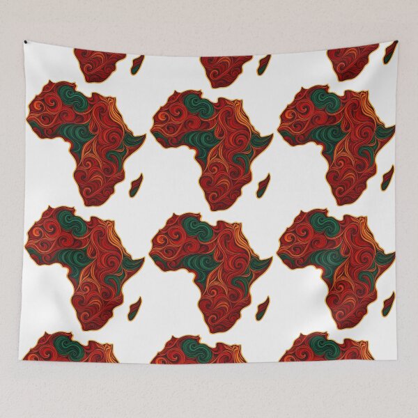 Item preview, African Swirl Map - Tribal Inspired Abstract Continent Art designed and sold by ArtfulWeave.