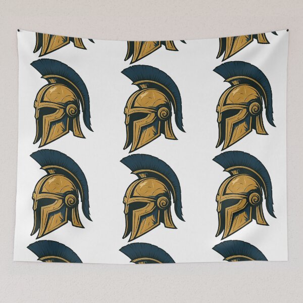 Item preview, Golden Spartan Helmet - Ancient Warrior Headgear Design designed and sold by ArtfulWeave.