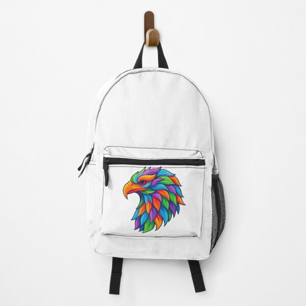 Item preview, Rainbow Eagle Head - Fierce Multicolor Predator Design designed and sold by ArtfulWeave.