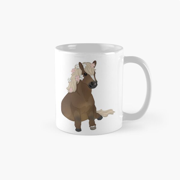 Item preview, Sitting Cartoon Pony - Cute Shetland Illustration with Flowers designed and sold by Art By Drina.