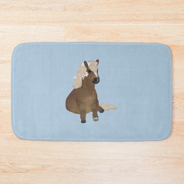 Item preview, Sitting Cartoon Pony - Cute Shetland Illustration with Flowers designed and sold by Art By Drina.