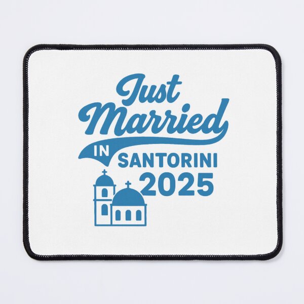 Item preview, Just Married in Santorini – 2025 Honeymoon Quote | Romantic Greece Wedding Trip Design for Stickers & Gifts designed and sold by Memorph.