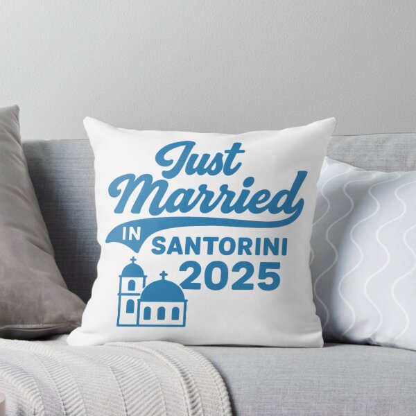 Item preview, Just Married in Santorini – 2025 Honeymoon Quote | Romantic Greece Wedding Trip Design for Stickers & Gifts designed and sold by Memorph.