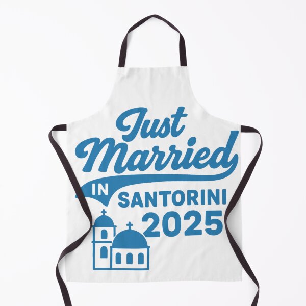 Item preview, Just Married in Santorini – 2025 Honeymoon Quote | Romantic Greece Wedding Trip Design for Stickers & Gifts designed and sold by Memorph.