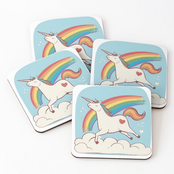 Item preview, Magical Unicorn with Rainbow – Cute Fantasy Art designed and sold by WeirdSketcher.