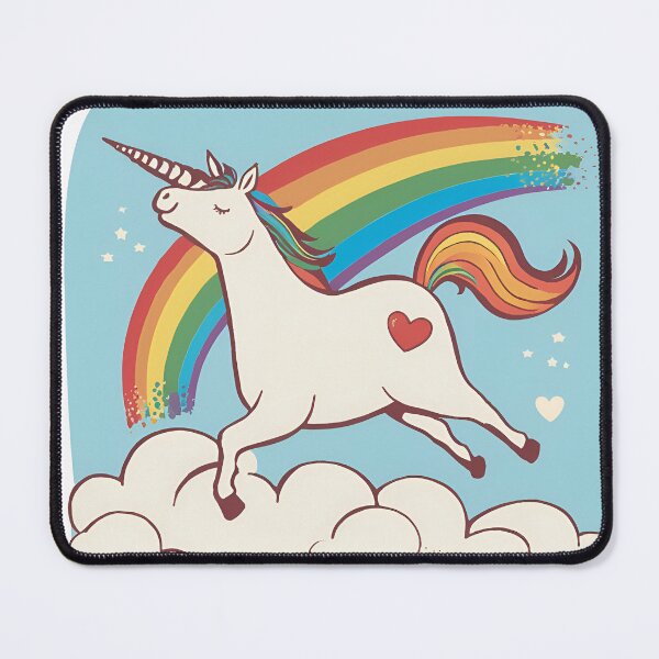 Item preview, Magical Unicorn with Rainbow – Cute Fantasy Art designed and sold by WeirdSketcher.