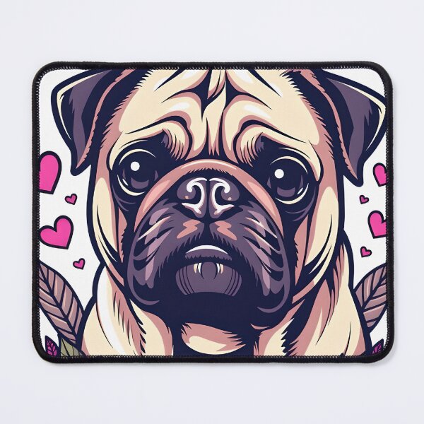 Item preview, Cute Pug with Pink Hearts designed and sold by Field-23.