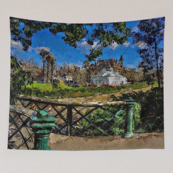 Item preview, Impressionist Painting of the Conservatory Gardens, Rosalind Park and the Old Bendigo Town Hall - Bendigo, Victoria, Australia designed and sold by Steven Jodoin.