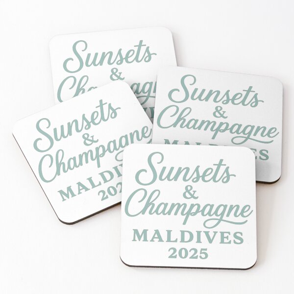 Item preview, Sunsets & Champagne – Maldives 2025 Honeymoon Quote | Romantic Island Escape Sticker & Sublimation Design designed and sold by Memorph.