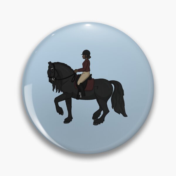 Item preview, Cartoon Friesian Horse - Piaffe Dressage Illustration  designed and sold by Art By Drina.