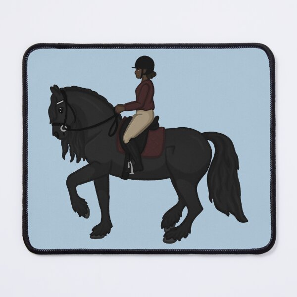 Item preview, Cartoon Friesian Horse - Piaffe Dressage Illustration designed and sold by Art By Drina.