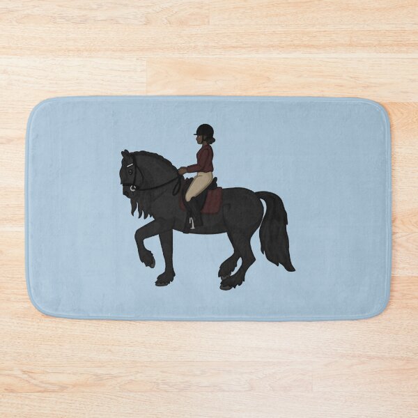 Item preview, Cartoon Friesian Horse - Piaffe Dressage Illustration  designed and sold by Art By Drina.