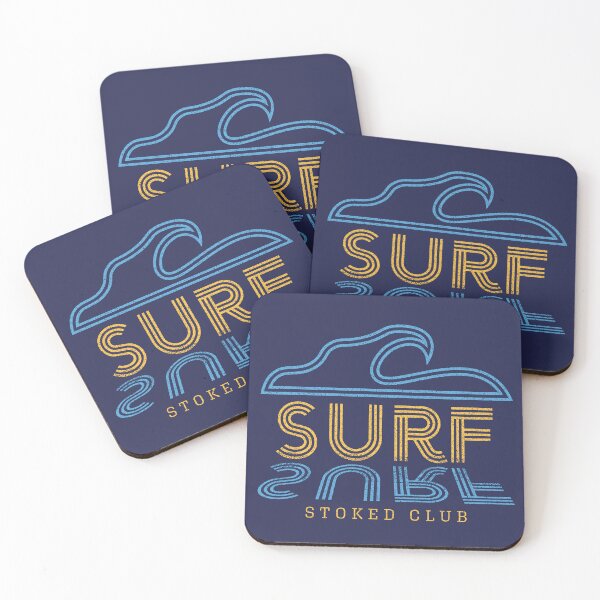 Item preview, Surfing Surf Stoked Vintage Retro Wave Typography designed and sold by Maud Tee Art.