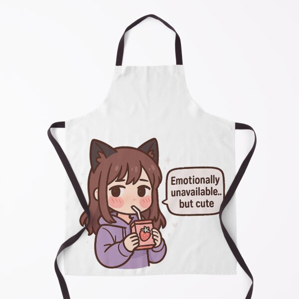 Item preview, Emotionally Unavailable… But Cute – Kawaii Cat Girl Design designed and sold by LineVerse.