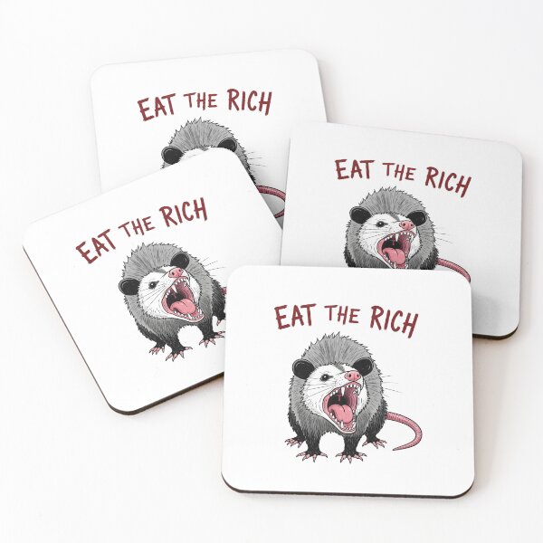 Item preview, Eat the Rich, Possum, protest, Justice, funnyfits70, Humor, Funny, retro, vintage, funny quotes, animal humor, designed and sold by FunnyFits70.