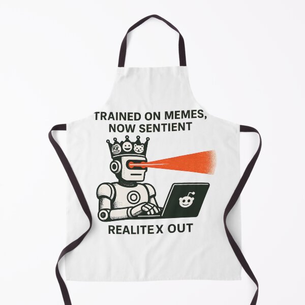 Item preview, Trained on Memes Now Sentient – AI Robot Meme Design for Reddit Fans designed and sold by VoidBloom Studio.
