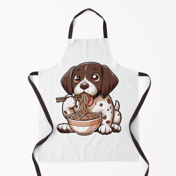 Item preview, German Shorthaired Pointer Anime Dog Eating Ramen Noodles designed and sold by doodIllustrate.
