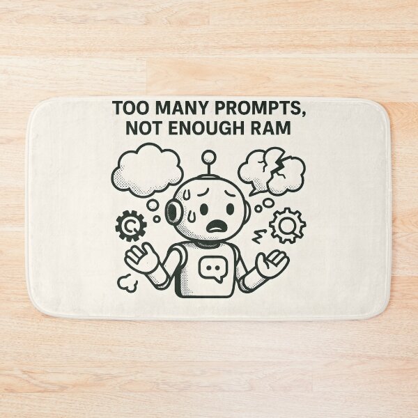 Item preview, Too Many Prompts Not Enough RAM – Funny Overloaded AI Robot Design designed and sold by VoidBloom Studio.