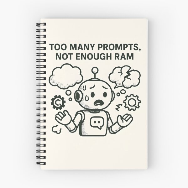 Item preview, Too Many Prompts Not Enough RAM – Funny Overloaded AI Robot Design designed and sold by VoidBloom Studio.