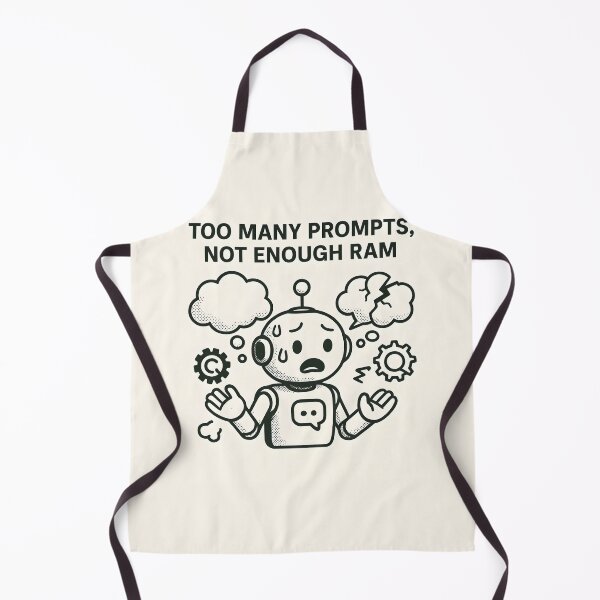 Item preview, Too Many Prompts Not Enough RAM – Funny Overloaded AI Robot Design designed and sold by VoidBloom Studio.