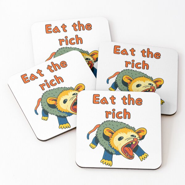 Item preview, Eat the Rich, Possum, protest, Justice, funnyfits70, Humor, Funny, retro, vintage, funny quotes, animal humor, designed and sold by FunnyFits70.