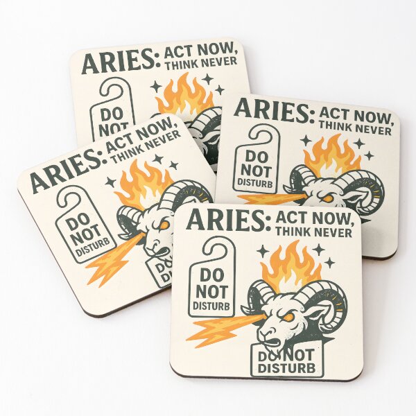 Item preview, Aries Zodiac Funny Design – Act Now Think Never Ram Sign Art designed and sold by VoidBloom Studio.