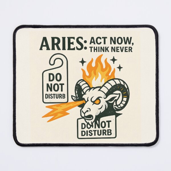 Item preview, Aries Zodiac Funny Design – Act Now Think Never Ram Sign Art designed and sold by VoidBloom Studio.
