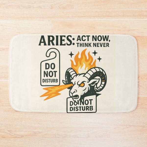 Item preview, Aries Zodiac Funny Design – Act Now Think Never Ram Sign Art designed and sold by VoidBloom Studio.