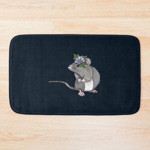 Item preview, Mouse with Flowers on Her Head, Illustration, Cute Grey Mouse designed and sold by JoyfulWhimsy.