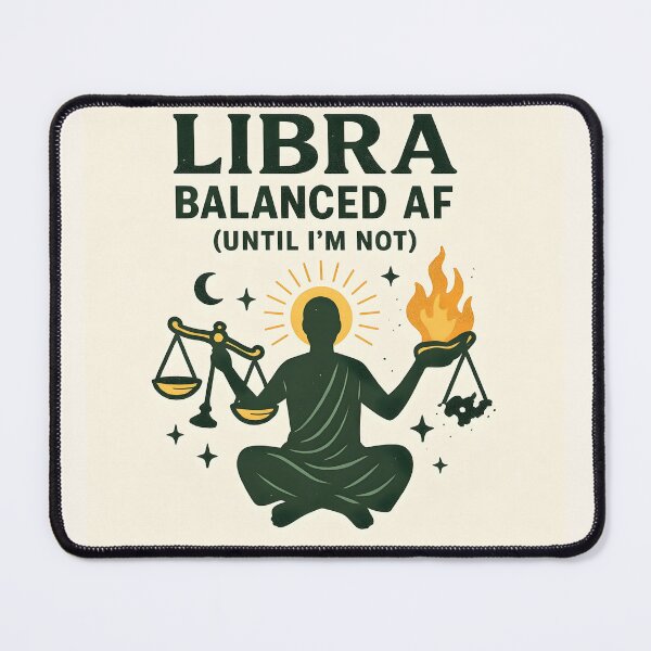 Item preview, Libra Zodiac Funny Design – Balanced AF Until I’m Not designed and sold by VoidBloom Studio.