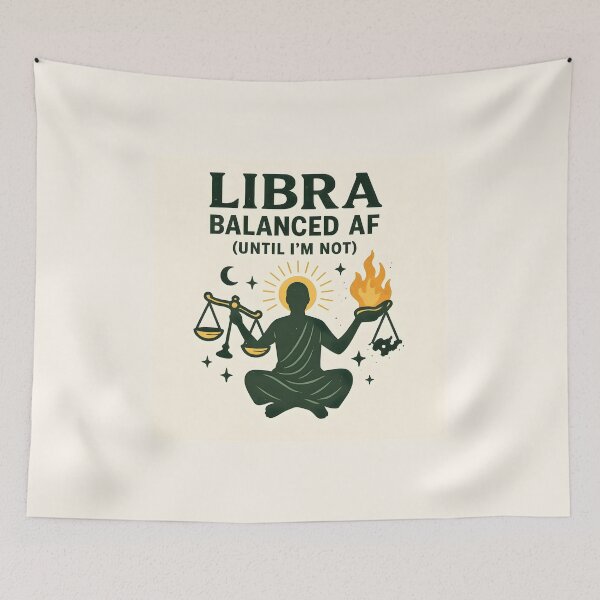 Item preview, Libra Zodiac Funny Design – Balanced AF Until I’m Not designed and sold by VoidBloom Studio.
