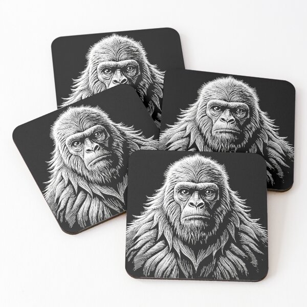 Item preview, Intense Black and White Yeti Portrait designed and sold by ART ATTACK ZONE.