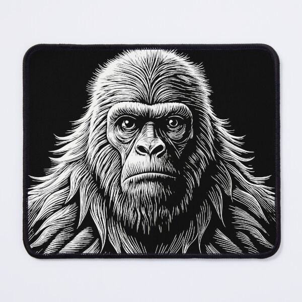 Item preview, Intense Black and White Yeti Portrait designed and sold by ART ATTACK ZONE.