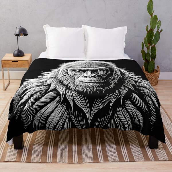 Item preview, Intense Black and White Yeti Portrait designed and sold by ART ATTACK ZONE.