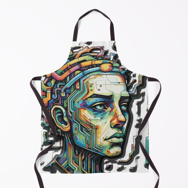 Item preview, Cybernetic Dream: Neon Circuitry Human Portrait designed and sold by ONESTARTS ARTS.