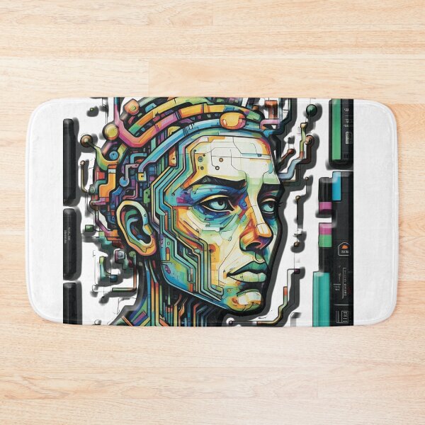 Item preview, Cybernetic Dream: Neon Circuitry Human Portrait designed and sold by ONESTARTS ARTS.