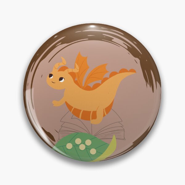 Item preview, EGG LVL Camp Enchanted Bookdragon badge designed and sold by CampEnchanted.