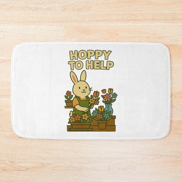 Item preview, Hoppy to Help – Floral Bunny Service designed and sold by inkNext.