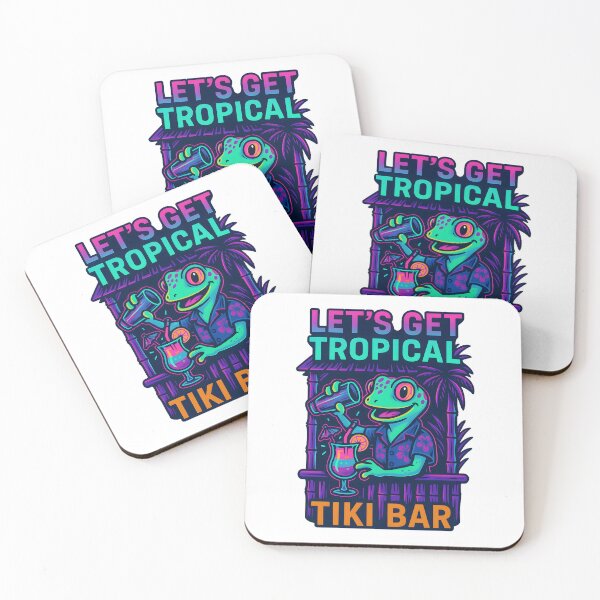Item preview, Neon Nights with the Tiki Gecko designed and sold by inkNext.