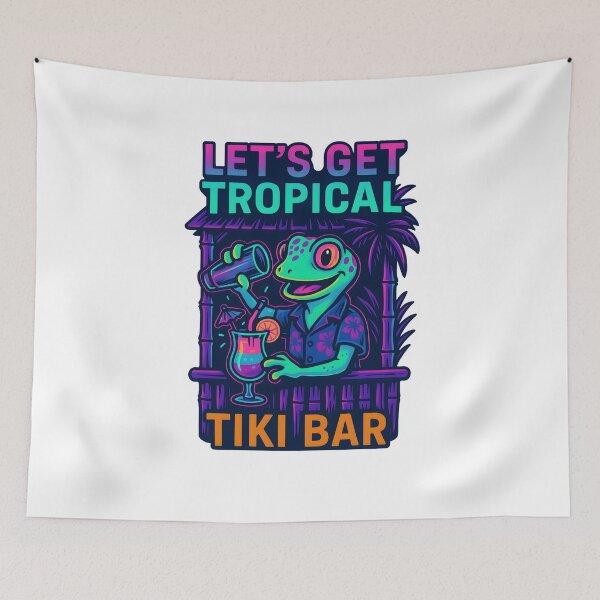 Item preview, Neon Nights with the Tiki Gecko designed and sold by inkNext.