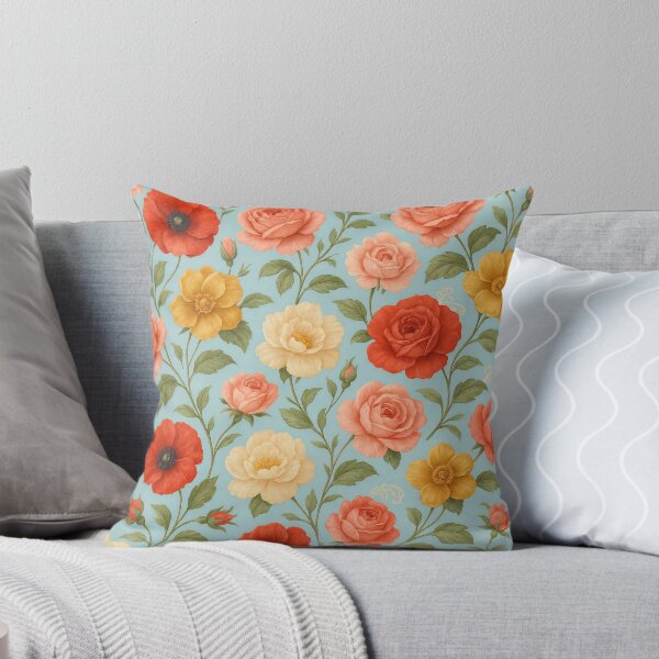 Item preview, Sky Blossom Whirl – Seamless Garden Medley in Blue designed and sold by windylize.