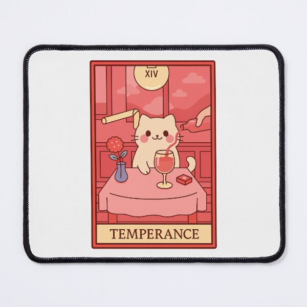 Item preview, Temperance Tarot Cute Cat Illustration designed and sold by Biddakate.
