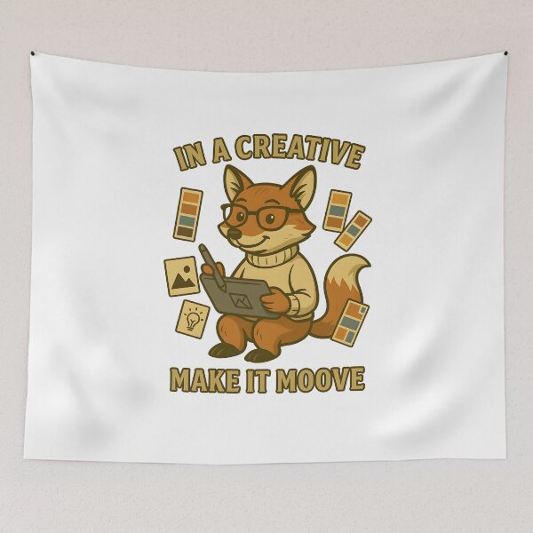 Item preview, The Focused Fox – Graphic Artist in Action designed and sold by inkNext.